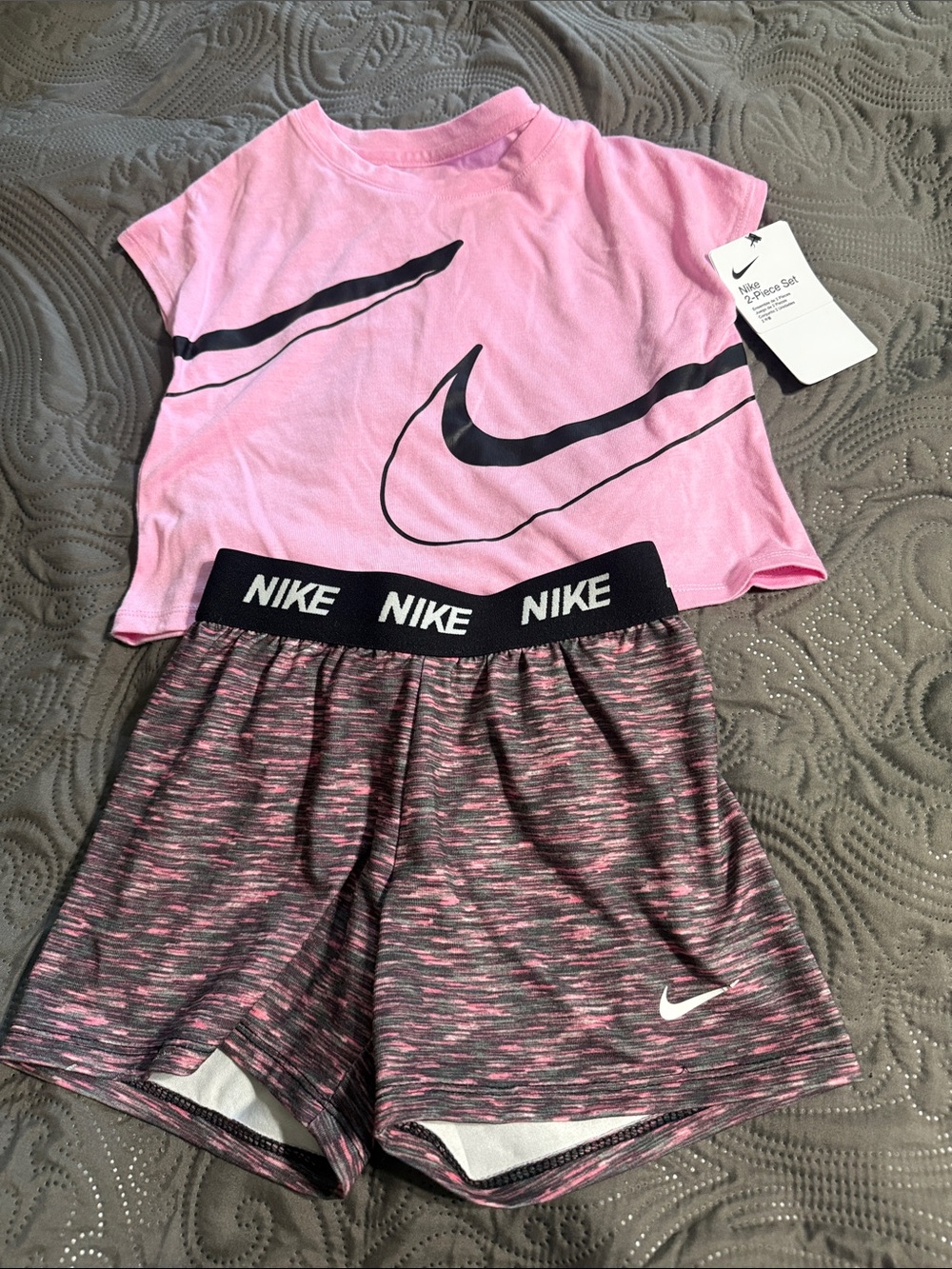 Nike Pink and Black Girls' Athletic Matching Set